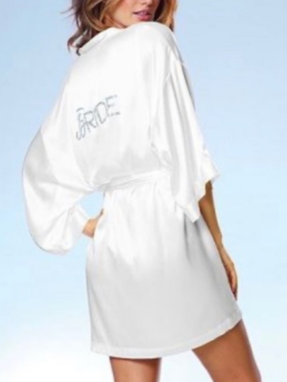 Victoria's Secret White Satin 'Bride' Kimono Robe